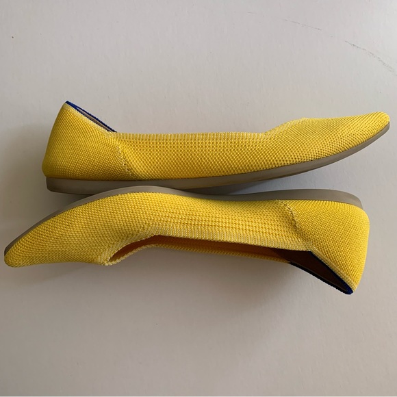 Rothy’s Yellow Pointed Toe Ballet Flats Sunshine Yellow recycled - Picture 6 of 9